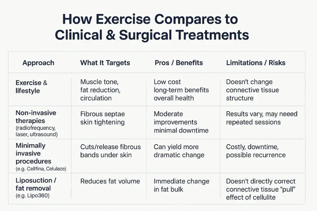 Sculpting Your Bum: Can Toning Exercises Really Reduce Cellulite? 2 How exercise compares to treatments from Lipo 360 Dover