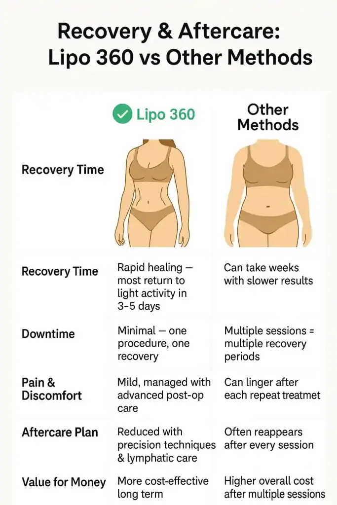 Recovery and Aftercare for Fat-Dissolving Surgery 2 Table to show fat dissolving injection aftercare Dover
